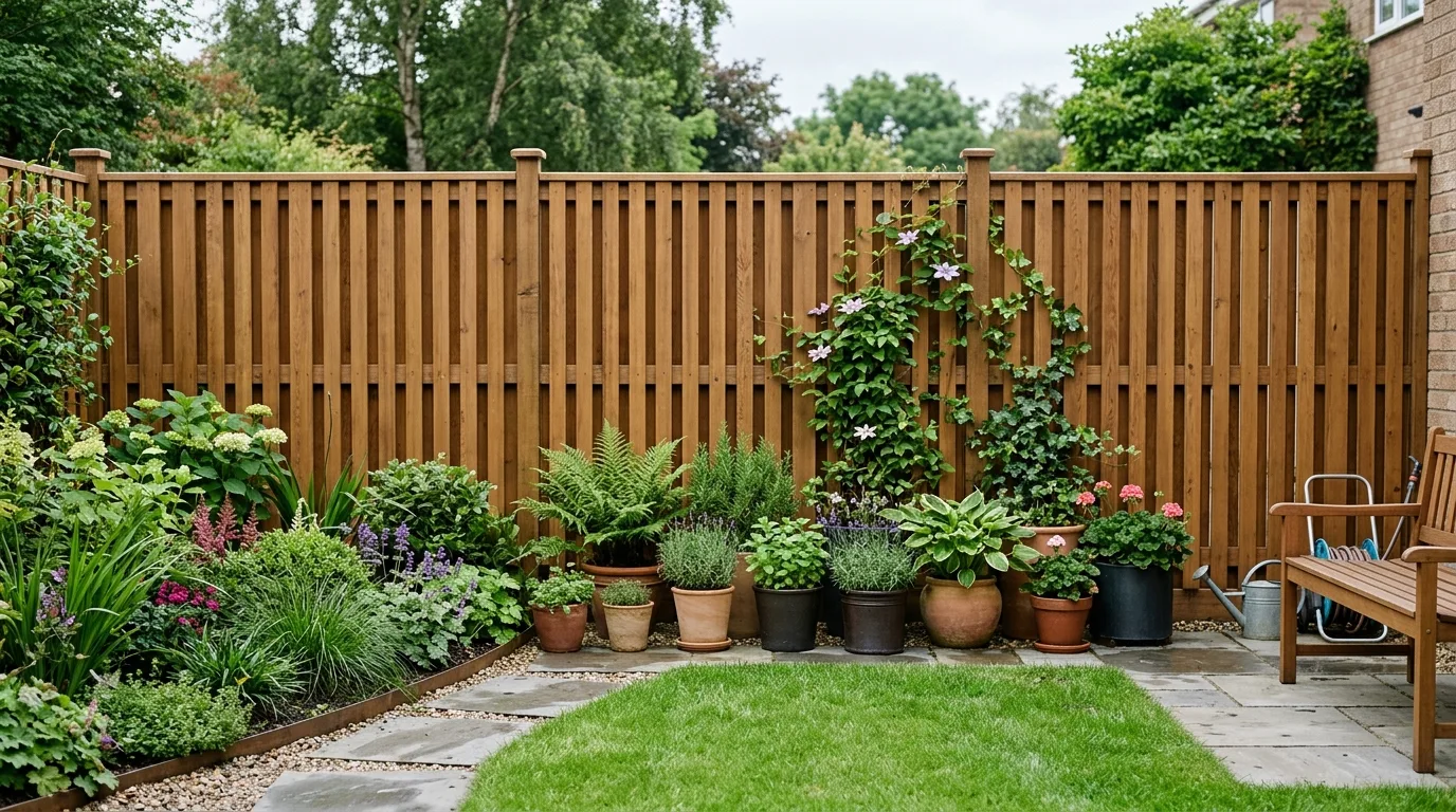 Vertical Wooden Slat Fence